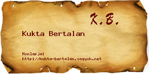 Kukta Bertalan névjegykártya