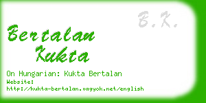 bertalan kukta business card